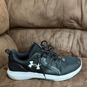 Under Armour Black Athletic Shoes with White Sole